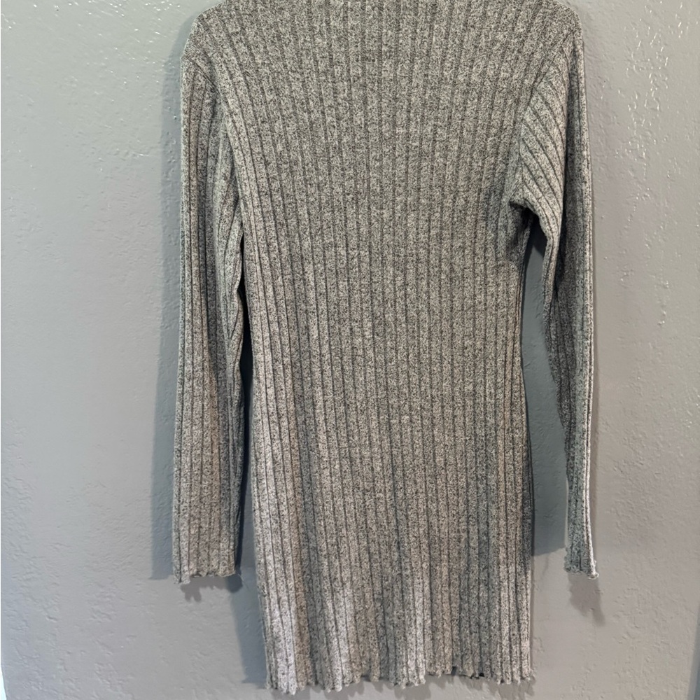 Gray Ribbed Knit Dress - Picture 2 of 2